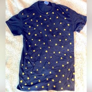 Hand painted navy blue t-shirt, Small, new